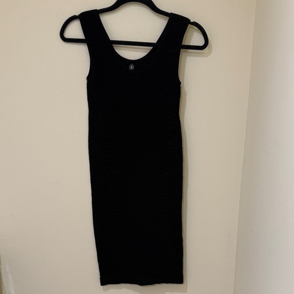 Aura Elegant Black Sleeveless Mini Dress flexible fits M-XL